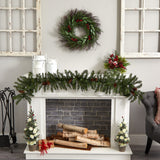 Nearly Natural 20in. Cedar and Ruscus with Berries Artificial Wreath Nearly Natural