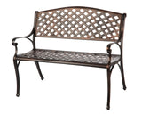 Balkene Home 61491 Patio Bench Cast Aluminum Lightweight Sturdy Bench Perfect for Relaxing Pause in Garden, Backyard Patio Basketweave Design - Antique Bronze Finish Patio Sense