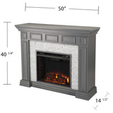 SEI Furniture Dakesbury Faux Stacked Stone 50" Electric Fireplace, Gray SEI Furniture
