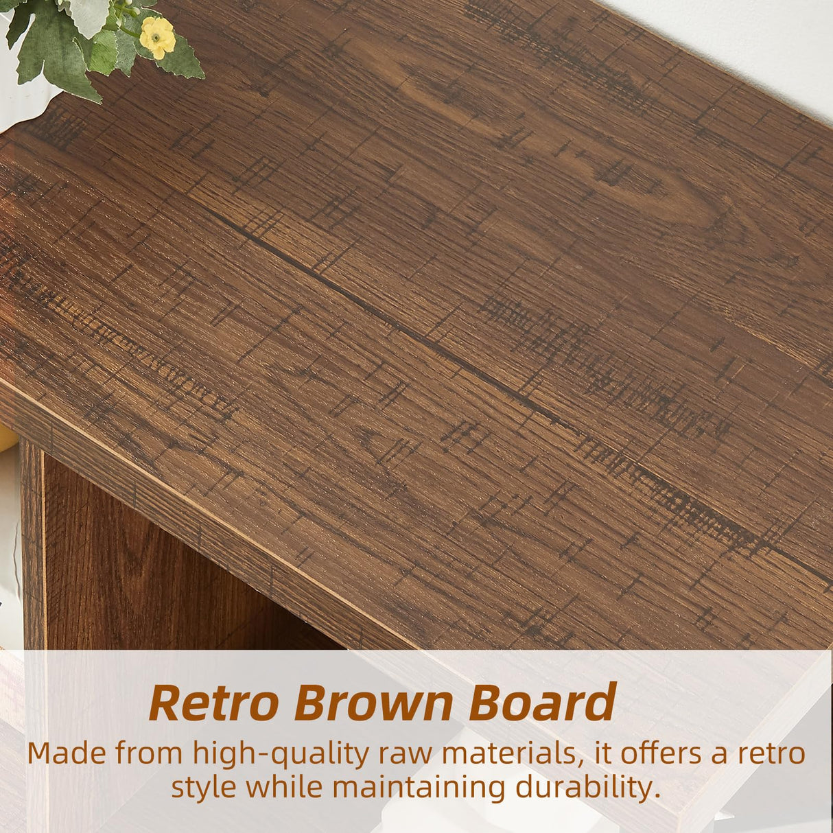 HOMBAZAAR Cube Storage Organizer Shelf, Industrial Horizontal Bookshelf with 8 Cube Storage, Rustic Low Cube Bookshelf with 3 Shelves, Short Wide Bookcase for Office,Living Room,Apartment,Brown HOMBAZAAR