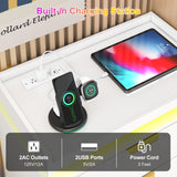 knoworld White Dresser with LED Lights, Wooden LED Dresser, 4 Drawer Chest with Charging Station, Tall Chest of Drawer Closet Organizer for Bedroom, Living Room, Entryway, Hallway knoworld