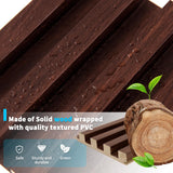 Art3d Slat Wood Wall Paneling for Interior and Ceiling Decoration - Pack of 4pcs + 1pc End-Trim, Size 108 x 5.7in.- Walnut Art3d