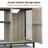 Tatub 55-90 Gallon Fish Tank Stand Large Aquarium Stand with Accessories Storage Cabinet, Heavy Duty Metal Fish Tank Cabinet Suitable for Turtle Tank, Reptile Terrarium, 1000LBS Capacity, Wood Tatub