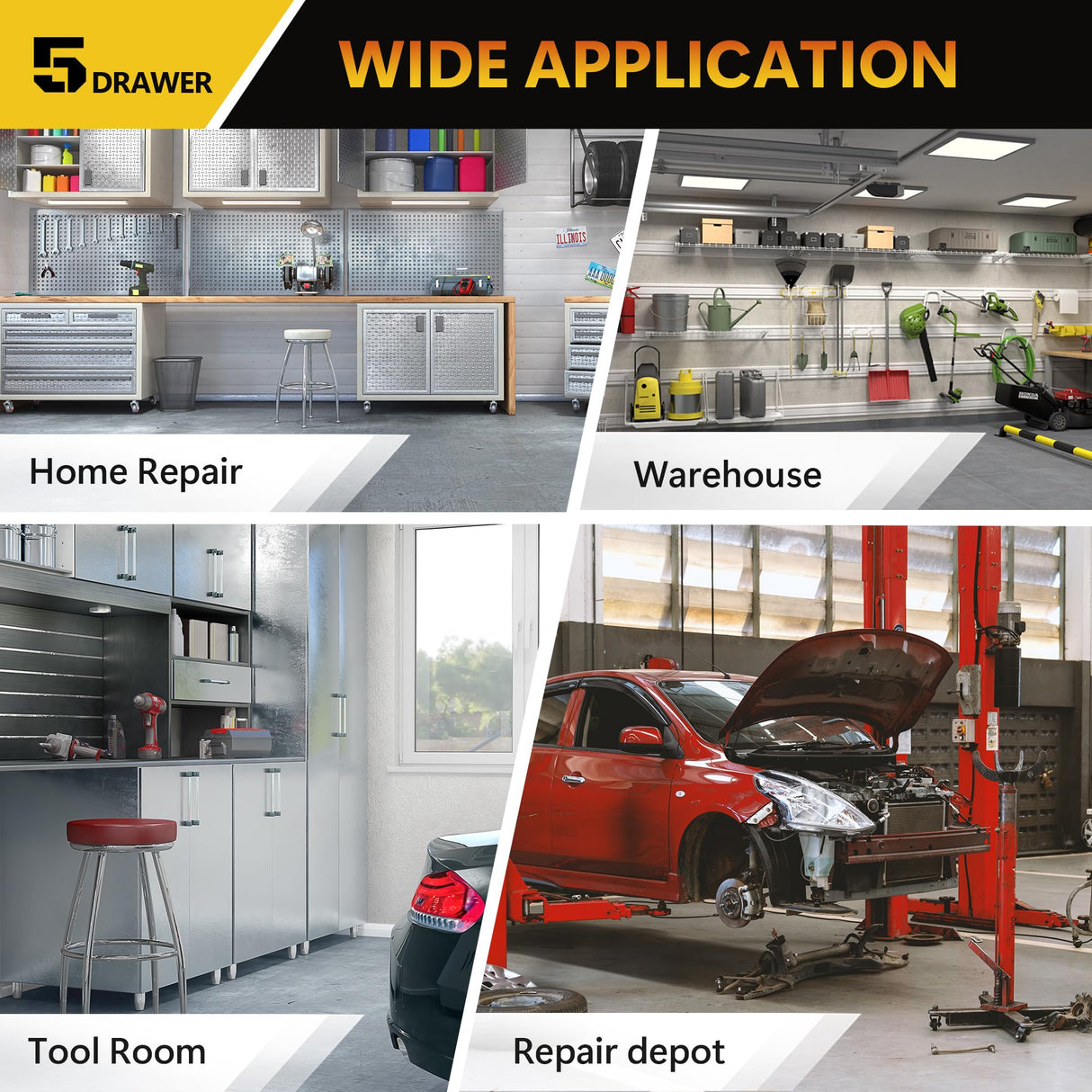 30 inch Rolling Tool Box with Drawers and Lock,Black Tool Chest On Wheels,24 Inch Wide Rolling Tool Cart with Toolbox Organization for Mechanics Garage Men BouPower