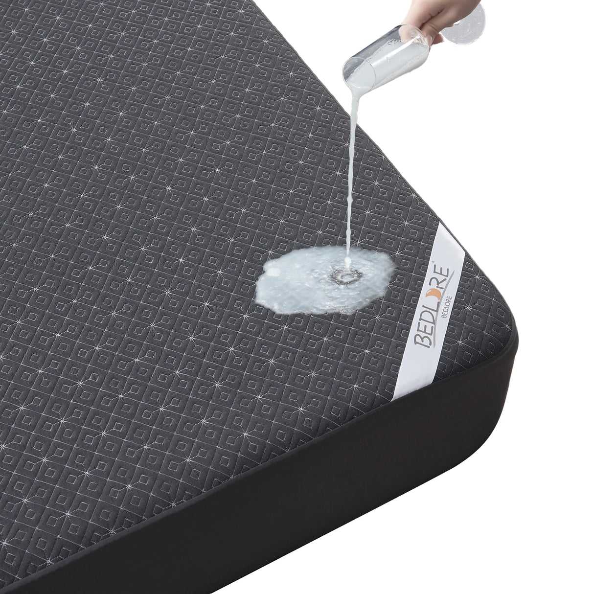 BEDLORE Queen Mattress Protector, Waterproof Noiseless Mattress Cover with Deep Pocket for 6-18 inches Mattress, Soft Breathable Mattress Pad Machine Washable (Dark Gray) BEDLORE