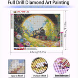 Fairyland JinWenn Diamond Art Kits for Adults Beginner, Steam Train Diamond Painting Kits 5D Diamond Dots Gem Art Crafts with Tools,Round Full Drill Funny Crafts for Home Wall Decor&Gift-12x16 inch Fairyland JinWenn