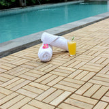 Bare Decor BARE-WF2009 Solid Teak Wood Interlocking Flooring Tiles (Pack of 10), 12" x 12", Brown Bare Decor