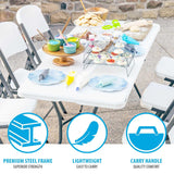 Lifetime 6-Foot Fold in Half Table, Light Commercial, White Granite Lifetime