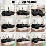 81.1" Modular Loveseat Sofa,Boneless Sectional Couch,Deep Seat Comfy Cloud Couch Sofa for Living Room Bedroom,No Assembly Required,Corduroy HUMEHA