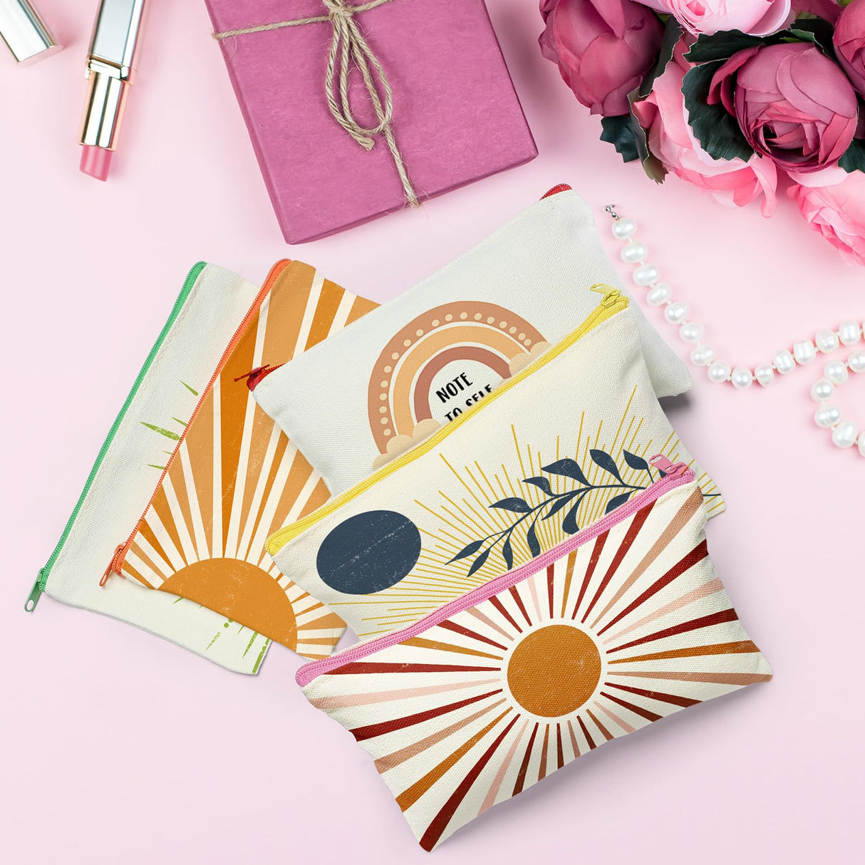 Silkfly 144 Pack Blank Canvas Cosmetic Bags Sublimation Makeup Bags White Pencil Pouch DIY Zippered Multipurpose Pouches Heat Transfer Iron on Pouch Bags for Stationery Toiletries Crafts Use Silkfly