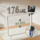 WALKINGDESK 48x24 Inches Whole Piece Electric Standing Desk, Seamless One Piece Height Adjustable Stand up Desk for Home Office, Ergonomic Sit to Stand Desk, Computer Workstation, White WALKINGDESK