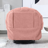 HOMYEDAMIC Recliner Chair Rocker Swivel, Comfortable Soft Fabric Shell Shape with Storage 360 Swivel Manual Big Tall Single Reclining Sofa for Adults Living Room Bedroom (NMH-Pink) HOMYEDAMIC