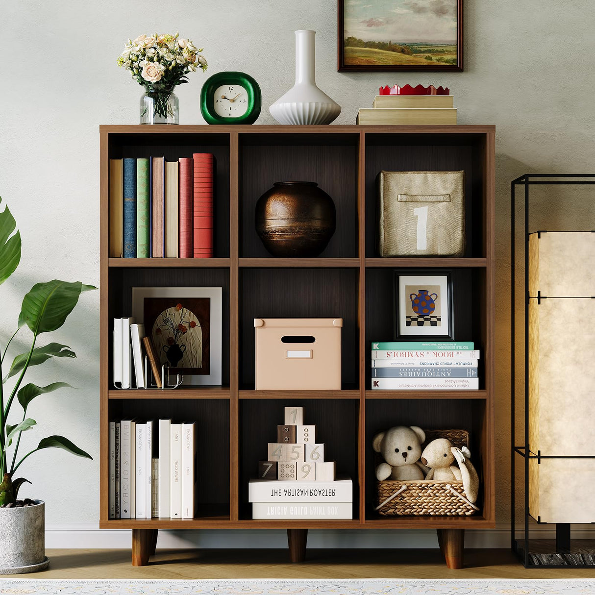 GAOMON Cube Bookshelf Organizer, Freestanding Open Bookcase with Leg Base, Modern Storage Shelf for Home Office Living Room Bedroom GAOMON