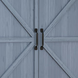 Outsunny Potting Bench, Outdoor Wooden Potting Table with Storage Cabinet with 2 Shelves, Garden Work Bench with Galvanized Plated Tabletop for Backyard, Balcony, Gray Outsunny