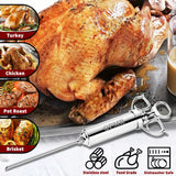 QPMR Meat Injector Syringe Kit, 2-oz Large Capacity Marinade Turkey Injector with 3pcs Stainless Steel Marinade Injector Needles for BBQ Grill Smoker & Turkey & Brisket QPMR