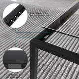 Glass Coffee Table Modern Center Table,Minimalist Coffee Table Sofa Side Tea Table for Living Room,Tempered Glass-top with Sturdy Metal Frame, Easy Assembly,26.4 x 26.4 x 15.7 Inches, Black Easy Paws