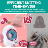 ROHSCE Knitting Machine, 22 Needles Knitting Loom Machine with Row Counter, DIY Knitting Board Rotating Double Knit Loom Machine Kit for Hat, Scarves, Gloves, Socks ROHSCE
