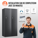 KAER Ammo Cabinet 59-Inch Tall Gun Cabinet Ammo Safe for Home Safes Use Quick Access with Ammunition Compartment and Removable Shelves Guns Accessories KAER