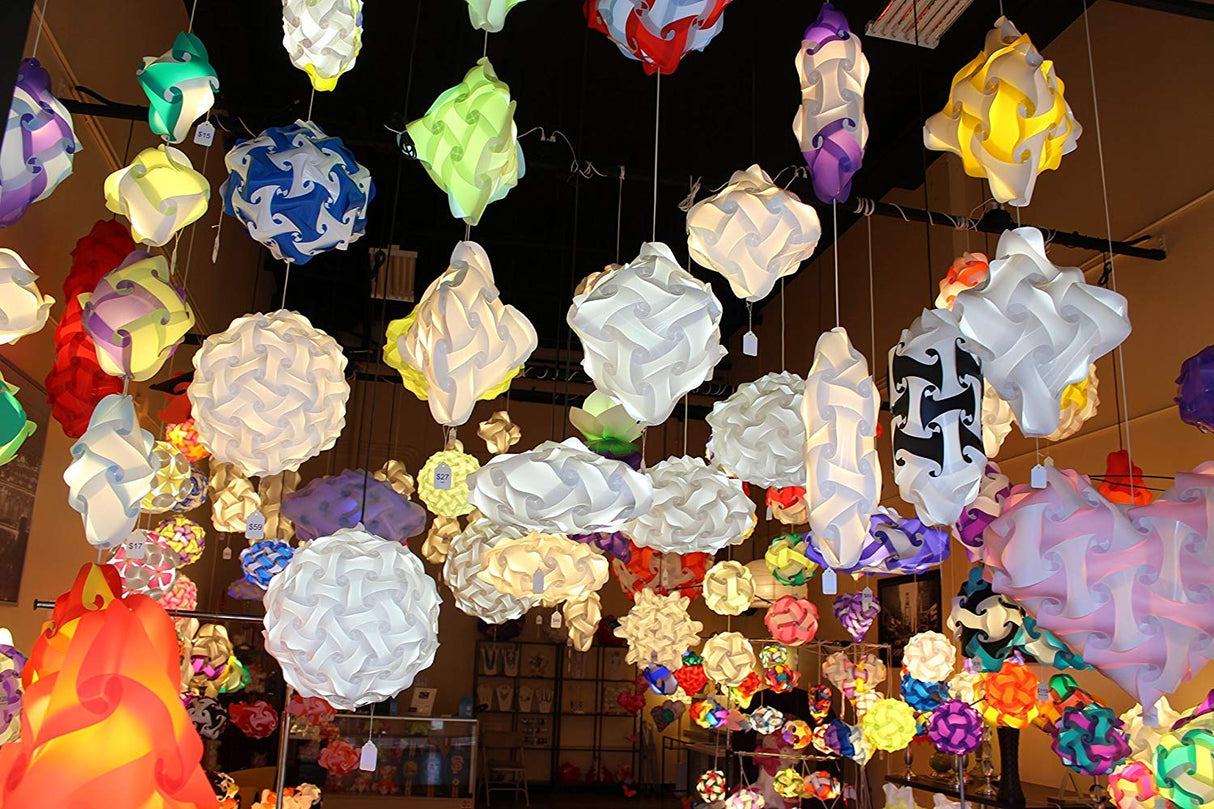 Lightingsky DIY IQ Jigsaw Puzzle Lamp Shade Ceiling Pendant Lampshade Kit with 15 Feet Hanging Cord (Sky, L-12 inch) Lightingsky