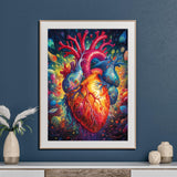 DIY Heart Diamond Art Kits for Adults, 5D Diamond Painting for Beginners, Diamond Dot, Small Gem Painting Kit, Dimond Art Paintings Kit, Crafts for Adults, Crystal Art, Home Wall Decor 12x16inch Rekxtmo