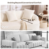 VYNELITO Oversized Sectional Sofa with Chaise for Living Room, 99" Modern Luxury Chenille 4-Seater Sofa Extra Wide Seat L-Shape Curved Cloud Couch with 4 Throw Pillows, White VYNELITO