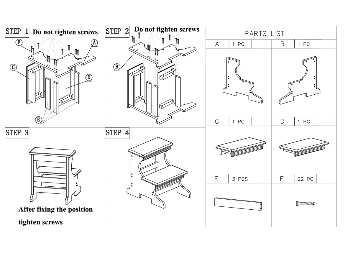 Frenchi Home Furnishing Crestside 2 - Step Wood Step Stool Frenchi Furniture