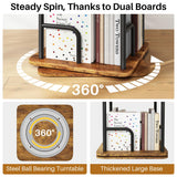 Branwick Rotating Bookshelf 5 Tier 360° Accessibility, Revolving Bookcase Spinning Bookshelf Tower, Wood Narrow Space Saving Book Shelf Organizer for Bedroom, Living Room, Study Room Branwick