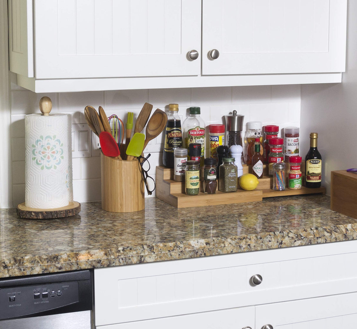 Lipper International 8827 Bamboo Wood Kitchen Tool Holder, 5-1/2" x 8" Lipper International