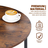 SUPER DEAL Round Coffee Tables w/ 32 Inch Rustic Wooden Surface Top and Sturdy Metal Legs Industrial Cocktail Table for Living Room, Rustic Brown SUPER DEAL