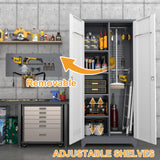 IRONFFICE 72.8" H Metal Storage Cabinet for Brooms,Broom Closet Storage Cabinet,Utility Cabinet for Brooms and Mops,Laundry Room Closet Storage Cabinets IRONFFICE