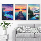 EWJRNSF 6 Pack 5D Diamond Painting Kits for Adults, Landscape Diamond Arts Kits Diamond Art Sets,Gem Painting by Number Kits for Adults Beginners Home Wall Decor 11.8x15.7 Inches EWJRNSF