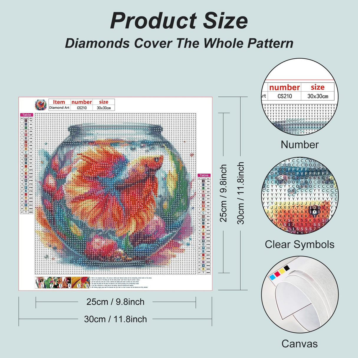 Acudotr Goldfish Diamond Painting Kits for Adults, 5D DIY Diamond Art Kits for Beginners, Full Drill Diamond Painting Kits for Home Wall Decor, 12x12 Inch Acudotr