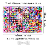 1000PCS Polymer Clay Beads Bracelet Making kit, 24 Style Cute Fun Beads Fruit Flower Animal Cake Butterfly Heart Beads Charms for Jewelry Necklace Earring Making DIY Accessories for Women Girls BBita