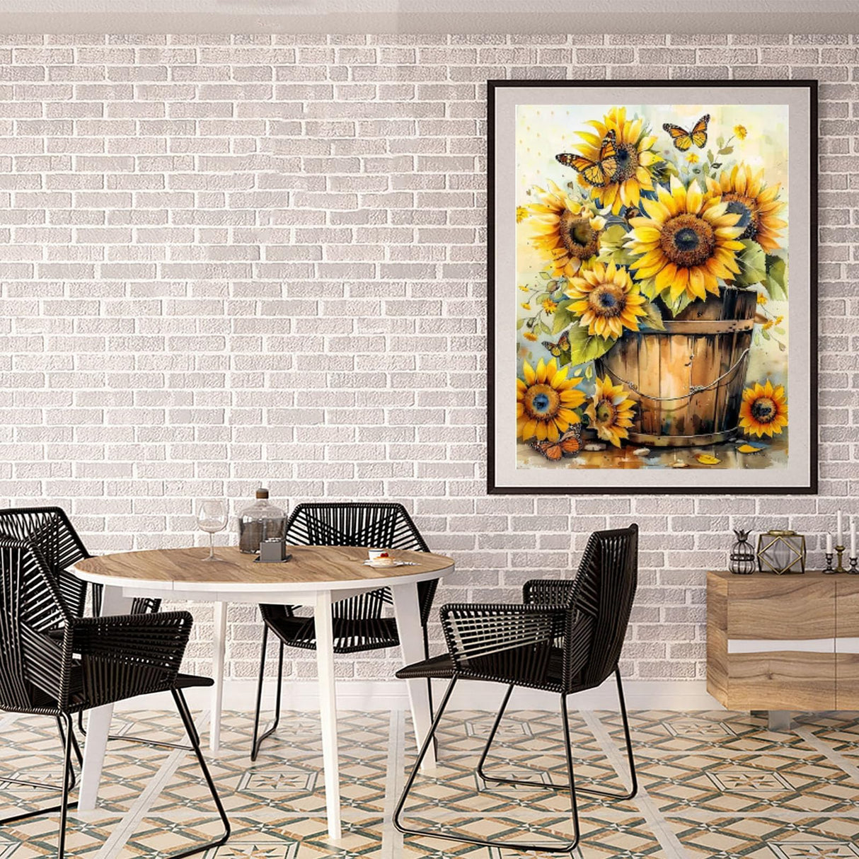 Sunflowers Diamond Art Kits for Adults-Butterflies Adult Diamond Painting Kits,Sunflowers Gem Art for Adults for Gift and Home Decoration(12x16inch) Arttoplus