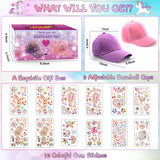 Christmas Gifts for Girls Decorate Your Own Baseball Cap with 12 Sheets Unicorn Gem Stickers, Fun Arts and Crafts Kit for Kids Age 4-12, 2PCS DIY Baseball Cap Birthday Gifts for Girls 4 5 6 7 8 9 10 Yoart