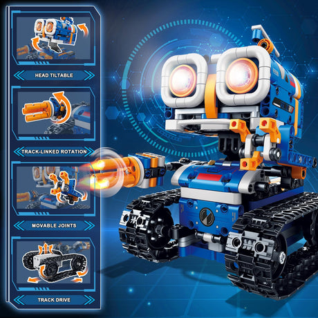 Demkia 5in1 STEM Robot Building Kit, 560 PCS APP/Remote Control Mech RC Robotics for Kids Ages 8-12, Science Kit Coding Robots Toy Set, Birthday Gifts for Boys Age 8-14+ Demkia