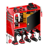 Spampur Toolbox Wall-Mounted Tool Cabinet Organizer,150LBS Weight Capacity for Power Tools, 30-Tool Garage/Studio Storage System, 15-Min Quick Assembly with Metal Frame, Father Day Gift for Men Spampur