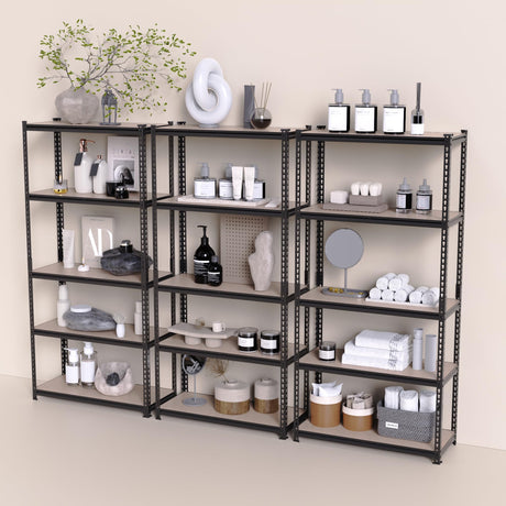 ZEUKMXOO Storage Shelves Garage Shelving Unit Heavy Duty,Metal Racks for Stoage 60 inchs,5 Tier Garage Organization, Adjustable Steel Rack for Closet, Pantry, Warehouse,2000LB ZEUKMXOO