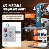 VEVOR Belt Grinder Sander, 30 x 1-Inch Variable Speed Belt Polisher with VFD, 550W Polishing Grinding Machine with 2 Grinding Moulds & 3PCS Sanding Belts for Metalworking, Knife Making VEVOR