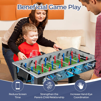 Goplus Foosball Table, Freestanding Soccer Table Game with 2 Footballs, Ergonomic Handle, 18 Realistic Players, Adults Youth Kids Foosball Games for Indoor, Game Room, Office, Party - WoodArtSupply