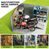 10x10 FT Outdoor Metal Storage Shed, Large Metal Storage Sheds with Sturdy Frame Structure, Garden Tool Shed with Lockable Door for Garden, Lawn, Backyard, Gray CuisinSmart