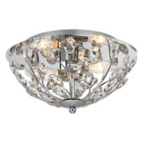 12 Inch Crystal Ceiling Light, Silver Chrome Flush Mount Ceiling Lights, 2-Light Modern Lighting Fixture Ceiling Mount for Living Room, Dining Room, Bedroom, Kitchen, Hallway, Entryway,XDD012-2-CH-1 KLKLCH
