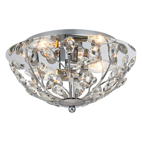 12 Inch Crystal Ceiling Light, Silver Chrome Flush Mount Ceiling Lights, 2-Light Modern Lighting Fixture Ceiling Mount for Living Room, Dining Room, Bedroom, Kitchen, Hallway, Entryway,XDD012-2-CH-1 KLKLCH