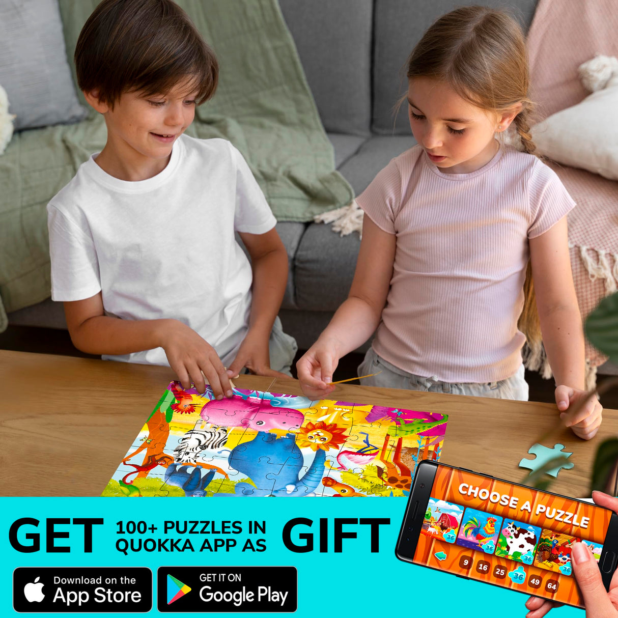 QUOKKA Puzzles for Toddlers 3-5 - 4 x 30 Pieces Puzzles for Kids Ages 2-4 - Animal Learning Jigsaw Puzzles for Kids 4-6 Years Old - Educational Toys for Boy and Girl QUOKKA