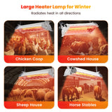 Large Chicken Coop Heater Lamp, 300W Carbon Fiber Brooder Heater Plates, Adjust 2 Mode Temp&Hanging Height for Chick Coop Brooder Box Supplies Livestock Heating Warm Poultry House14x5.5x3IN Chtoocy
