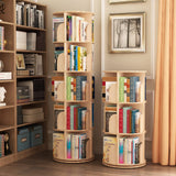 3-Tier Rotating Wood Bookshelf Organizer for Stylish Storage INTEXCA & DESIGN