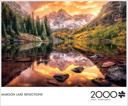 Buffalo Games - Maroon Lake Reflection - 2000 Piece Jigsaw Puzzle for Adults Challenging Puzzle Perfect for Game Nights - 2000 Piece Finished Size is 38.50 x 26.50 - WoodArtSupply