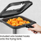Chefman Fry Guy, The Most Compact & Convenient To Deep Fry Comfort Food, Restaurant-Style Basket With A 1.6-Quart Capacity, Easy-View Window & Adjustable Temp Control, Stainless - 1.5 Liter Chefman