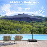 HOMSHADE 10FT Cantilever Patio Umbrellas, 360-Degree Rotation Large Aluminum Outdoor Umbrella, 5-Year Fade Resistance Offset Hanging for Patio Outdoor Pool Deck Garden(Navy) HOMSHADE
