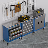 LARBANKE 7-Drawer Rolling Tool Chest Toolbox,Tool Box with 360° Lockable Wheels and Padded Feet,Tool Chest with Keyed Locking System and Drawer Liners,can be Combined Storage System with Tool Chest LARBANKE
